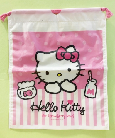 【震撼精品百貨】凱蒂貓 Hello Kitty~日本SANRIO三麗鷗 KITTY 縮口收納袋/化妝袋-牛奶#18017
