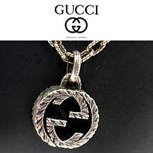 【皮老闆】二手真品 狀態良好 GUCCI LOGO 項鍊  925銀   X149