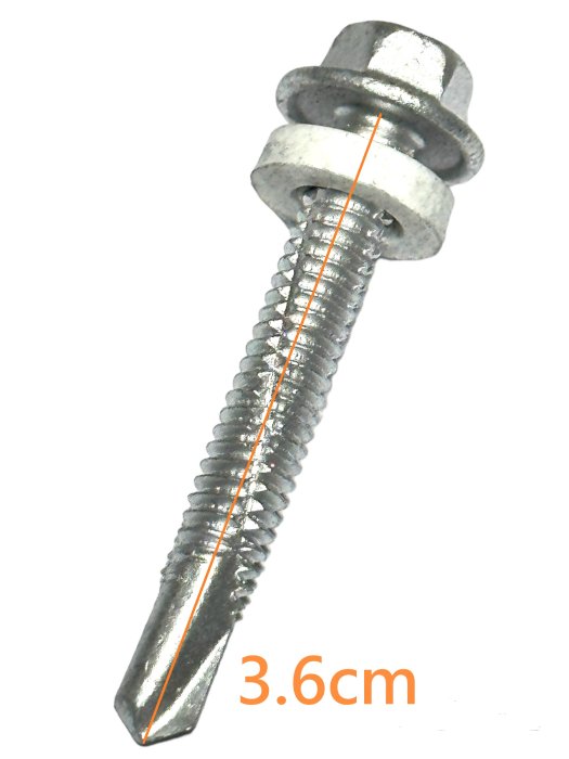 不鏽鋼 304材質 白鐵 12# x 1-1/2" 六角頭自攻螺絲釘 鐵皮浪板 鐵板 含塑膠華司 套筒8號 單支