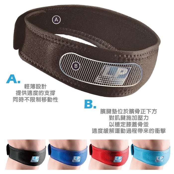 【曼森體育】LP SUPPORT 髕腱加壓帶 760R1 單入 髕骨加壓帶 左右通用 黑