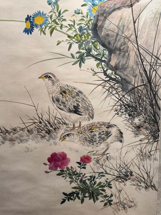 L 1201 顏伯龍， 紙本花鳥68.8X139 | Yahoo拍賣
