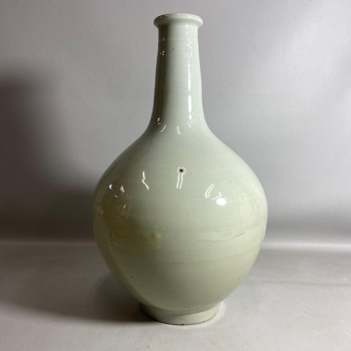 藏舊尋寶屋】古日本百年歷史老花瓶/鶴首白磁壺/白瓷花瓶擺飾