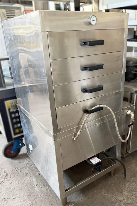 ○大員林2手貨○二手訂製四抽自動補水蒸籠/4層抽屜式蒸櫥/4抽自動進水蒸包櫥/落地型蒸台/厚料不鏽鋼#304