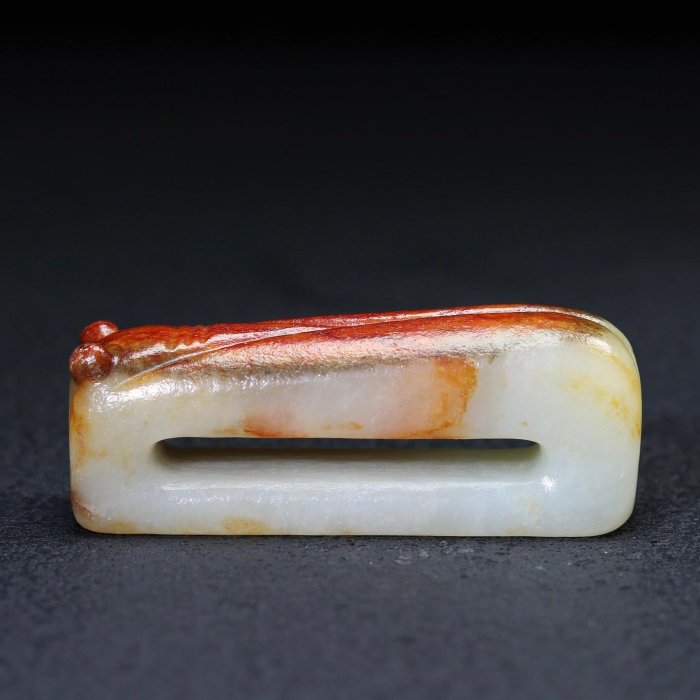 18865和田玉舊藏迴流精品玉蟬腰釦玉質剛性細膩油潤包漿醇厚沁色自然雕