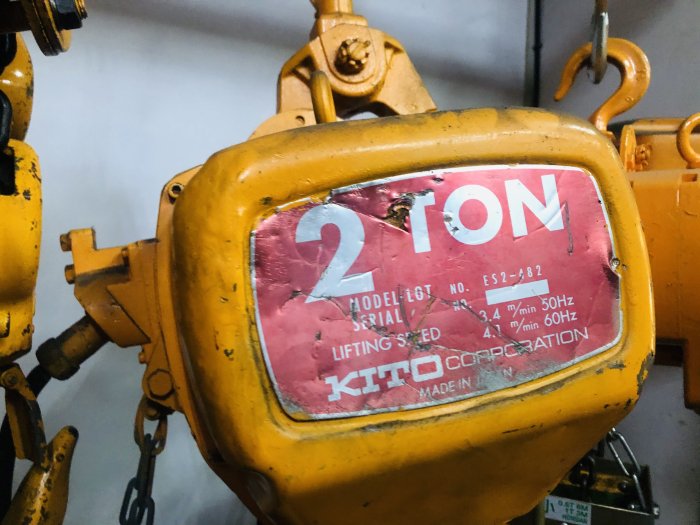 "外匯嚴選"【附發票】KITO 日本鬼頭牌 2TON 電動吊車 2000KG 揚程 6M /中古/二手/日本原裝