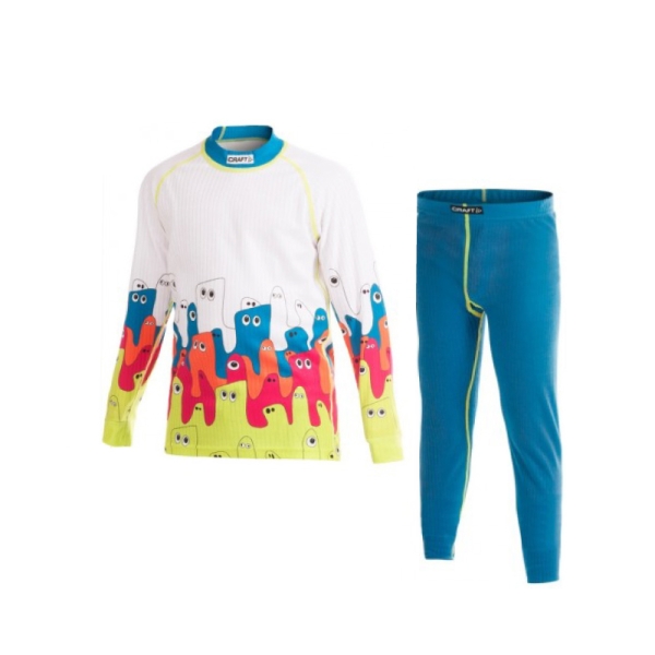 【CRAFT 瑞典 童 套裝組 排汗衣褲《藍》】1901662/快乾/彈性/輕量舒適/排濕