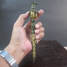 蕃薯糖}早期精緻造型*法器銅雕金剛降魔杵*金剛杵(860)招財開運擺件*祝