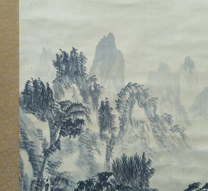 回流乙卯年年臺灣畫家殷錦山手繪山水畫一幅特惠288 保真回流假一