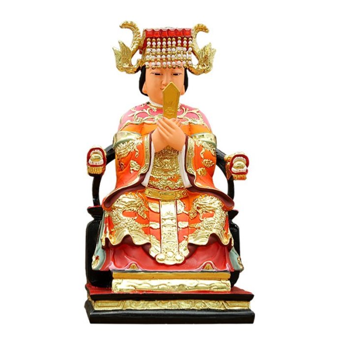 現貨熱銷-媽祖娘娘神像家用供奉天上圣母樹脂擺件16寸天后天妃海神媽祖