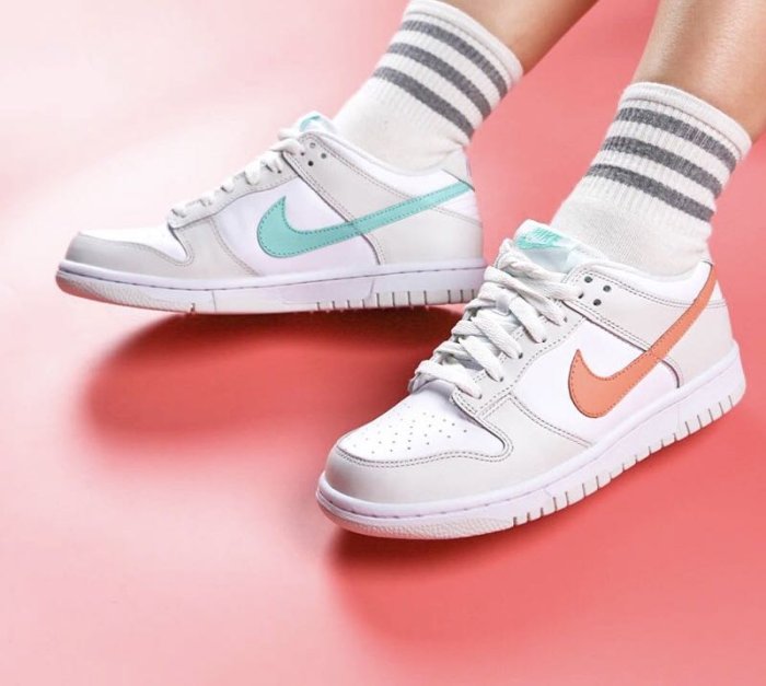 nike dunk low tropical twist on feet