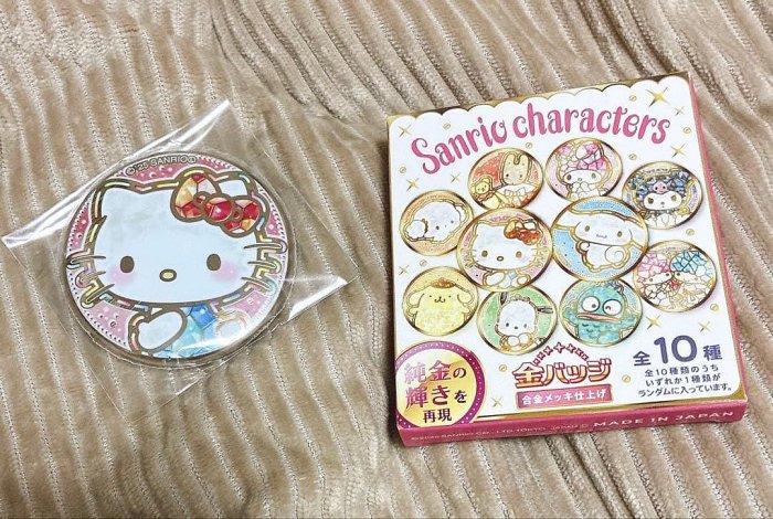 ＊日式雜貨館＊日本限定 限量款 三麗鷗金徽章 三麗鷗角色盲盒金徽章 限量款套組 10入 全款各1入 全系列角色款 收藏品