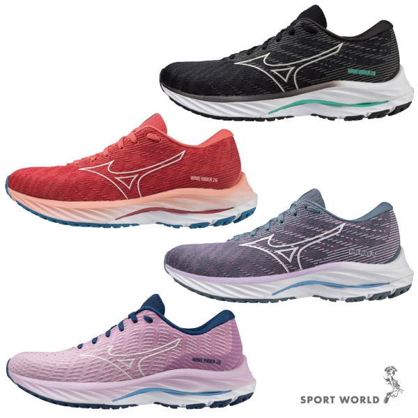 Mizuno 美津濃女鞋慢跑鞋Wave Rider 26 4E超寬楦【運動世界