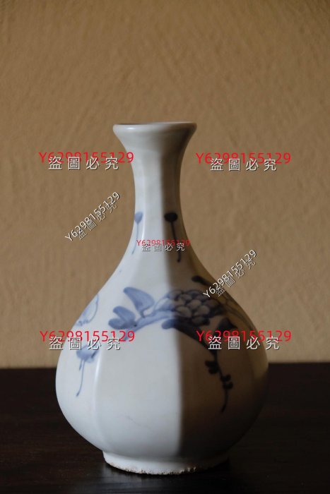 19世紀李朝白瓷染付青花面取瓶德利染付高麗青瓷李朝青瓷分院窯提燈壺月