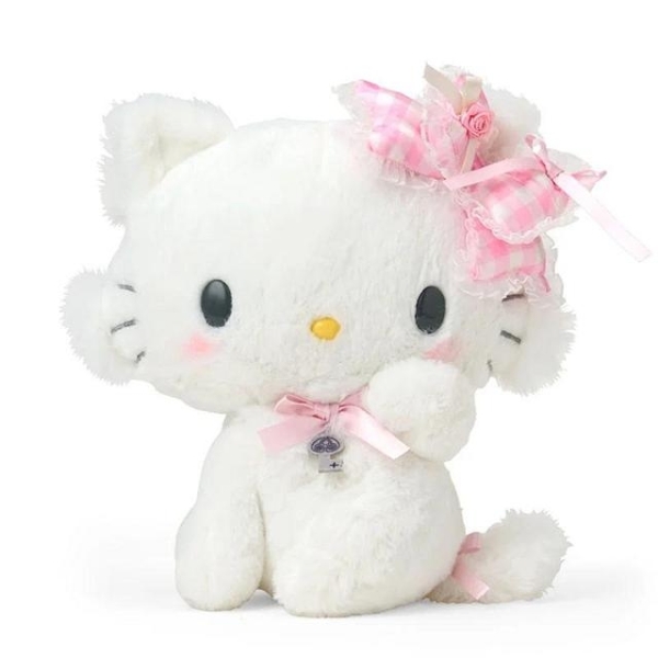 小禮堂 Sanrio 三麗鷗 Charmmy Kitty 絨毛玩偶娃娃 (格紋緞帶)