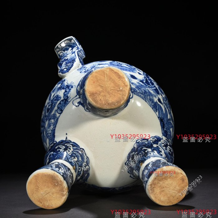 明宣德青花十八羅漢人物紋香爐50*42厘米舊藏古董古玩【古齋】-726