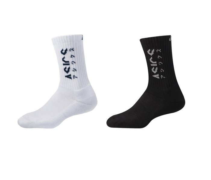 【曼森體育】ASICS 亞瑟士 中筒襪 男女中性款 訓練配件 3033C335 片假名 運動襪 排球襪 網球襪
