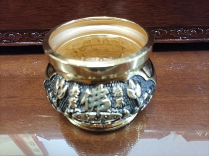 新合成佛具 3寸6 純銅 附香灰 佛爐 神明爐 神爐 招財進寶 蓮花 蓮寶