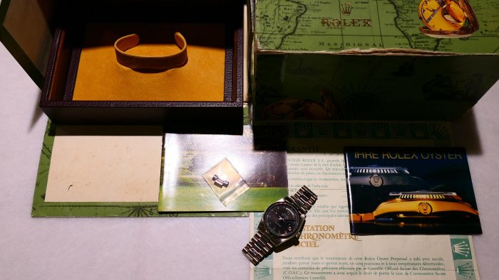 【美好時光】罕見型號勞力士ROLEX 18039白K款Daydate盒單全新款大鑽黑鑽面( 18238 18239 118239參考)