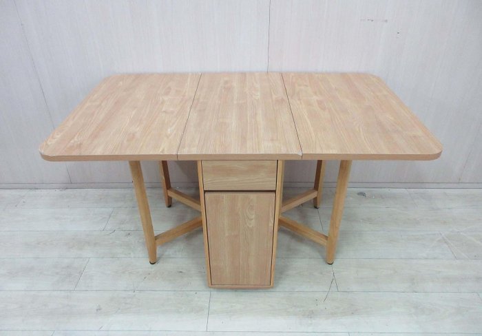新竹二手家具◎百豐悅2手家具-二手 餐桌椅 47公分原木一門一抽餐桌 用餐桌 伸縮餐桌 台中二手傢俱 新埔2手傢俱