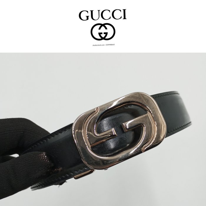 【皮老闆二店】 二手真品 GUCCI 皮帶 精品皮帶 女用皮帶 義大利製  76CM G302