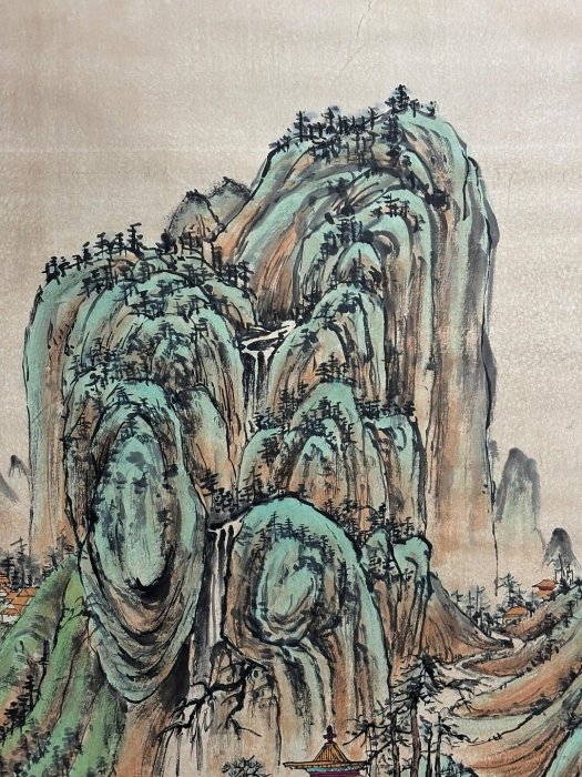 代號VC132《張大千山水》大六尺純手繪材質：宣紙裝裱尺寸：305cm*163cm