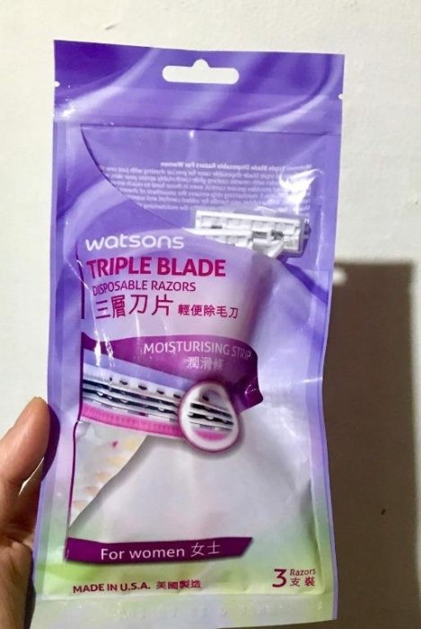 美國製 屈臣氏女士三層刀片輕便除毛刀3入 除毛器 三層刀刮鬍刀