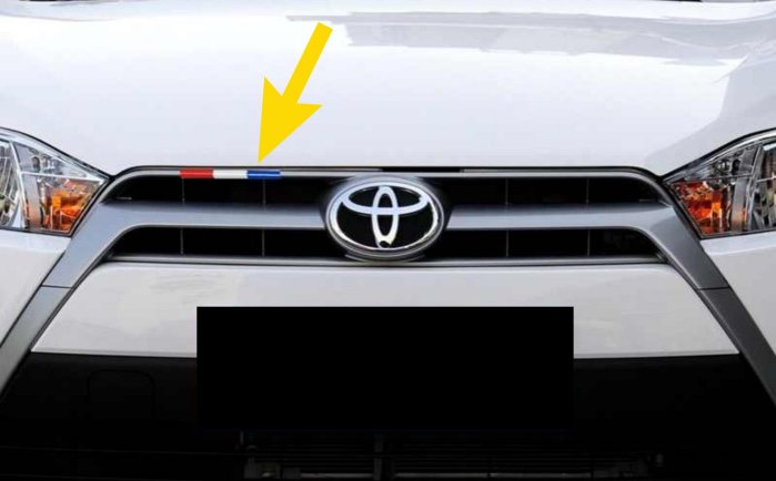 YARIS 水箱護罩標 三色標