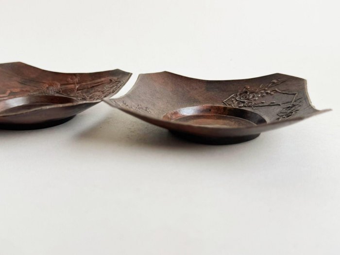 嚴選日本明治大正時期老錫鍍銅畫片，尺寸8.2x8.2cm，內圈4cm， Needle