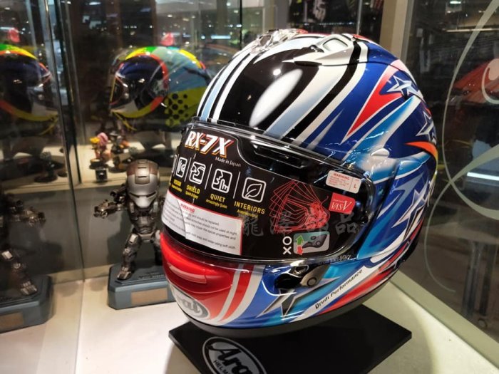 新品RX-7X Nakano Red 2003 中野真矢 特別受注生産 生産終了 野帽屋》Arai RX-7X 全罩安全帽中野真矢大眼睛限定。56design NAKANO