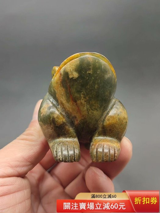 老玉古玉和田玉呱呱來財玉質溫潤，雕工細致，造型獨特，寓意財尺寸：長