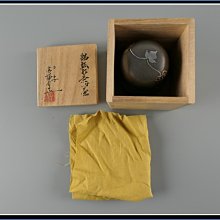 勇福堂》】日本茶道具－平安清課堂造【本錫瓢形葫瓜圖騰紋茶葉罐