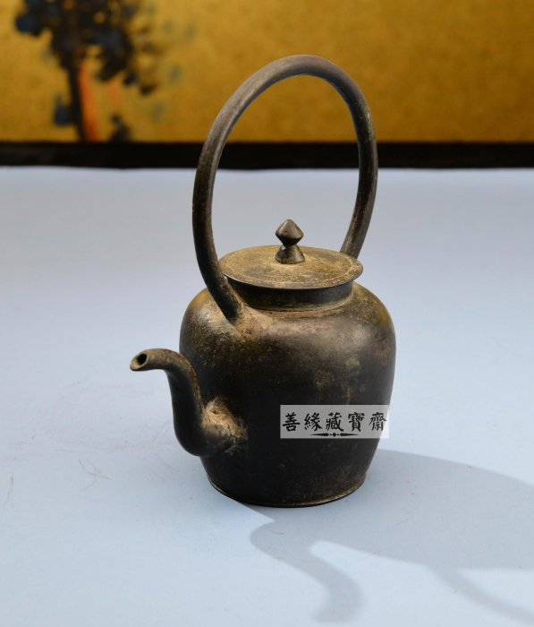 清末民初手工提梁錫酒壺｜15.5cm厚皮錫胎溫酒壺復古優雅老件包漿古樸酒