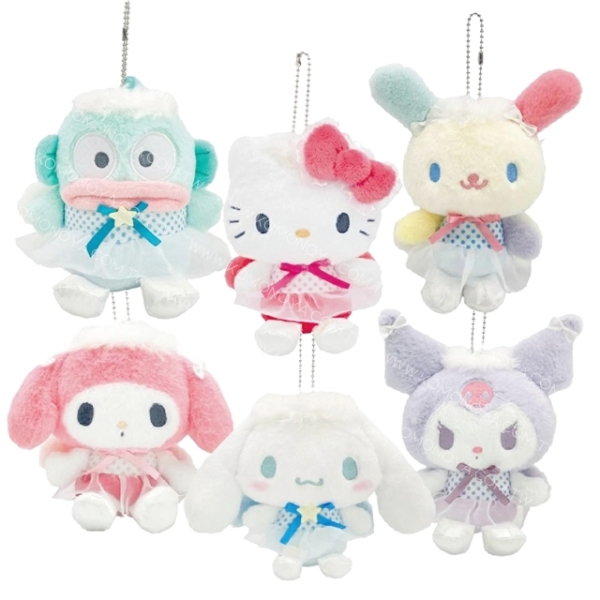 小禮堂 Sanrio 三麗鷗 絨毛吊飾娃娃 (天使芭蕾) Kitty 美樂蒂 酷洛米 大耳狗 人魚漢頓 花小兔