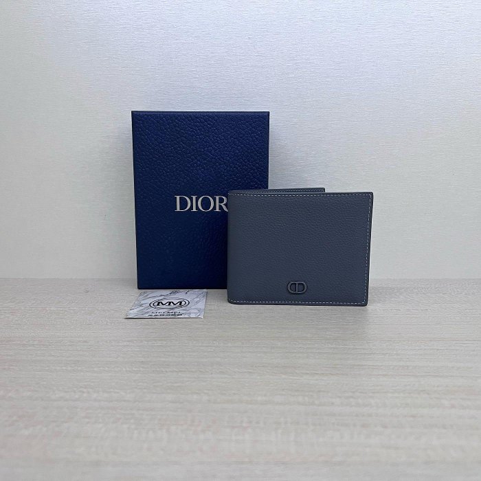 30年老店 現貨 DIOR CD 皮革 短夾 八卡 皮夾 灰色 男夾 2ESBH027CDI H803