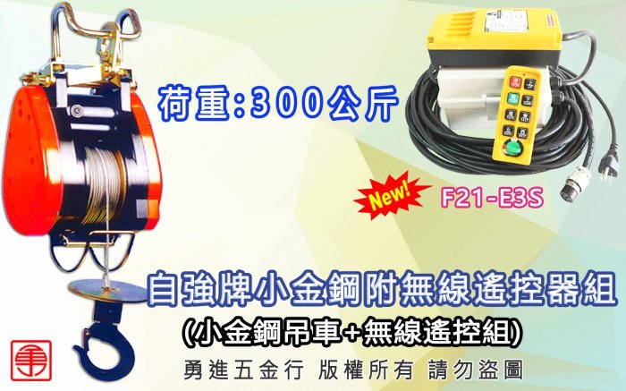 (含稅) 300KG改遙控器 電動吊車 無線遙控 天車遙控 高樓小吊車 小金剛吊車 F21 E3 小金鋼附無線遙控器