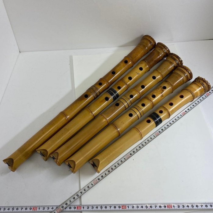 Y3110-8 琴古流 尺八 月童 銀三線 全長42.3㎝ 竹製 竹製尺八銀三線昌香在銘10支附盒| Yahoo拍賣