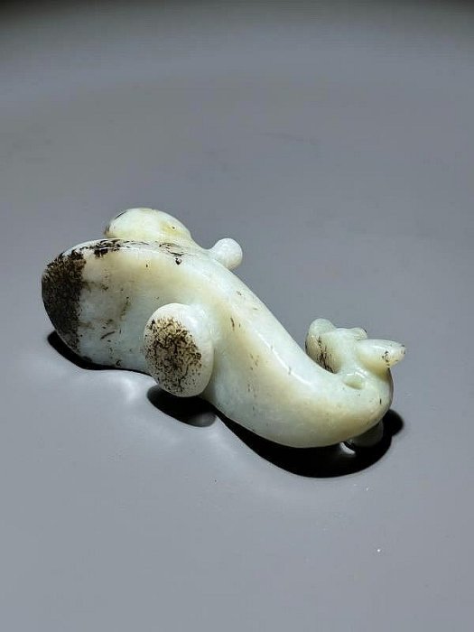 和田玉玉石收藏蟬龍黑色沁掛鉤帶扣手把件新疆和闐玉老玉古玉| Yahoo拍賣