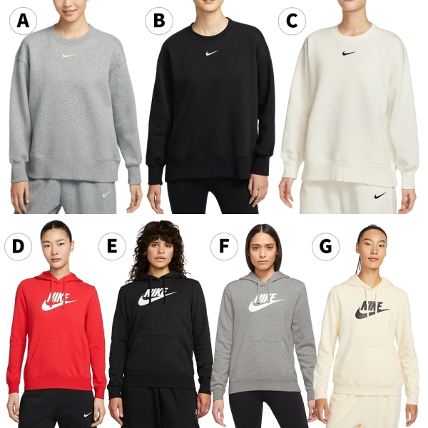 【領券再折】Nike 長袖上衣 女裝 帽T FZ4271-063/FZ4271-010/FZ4271-133/DQ5776-657/DQ5776-063/DQ5776-010/DQ5776-113