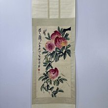 齐白石 草虫花卉図 三尺中堂 掛軸 装裱 鑑賞用 宣紙 インテリア美術 嚴選齊白石款壽桃蟲草圖，3尺中堂純手繪藝術品，精裝裱綢。字畫收藏