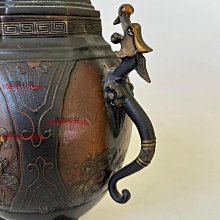 可議價日本高岡銅器銅香爐，大峰作香薰爐，精美金工設計，雄鷹展翅