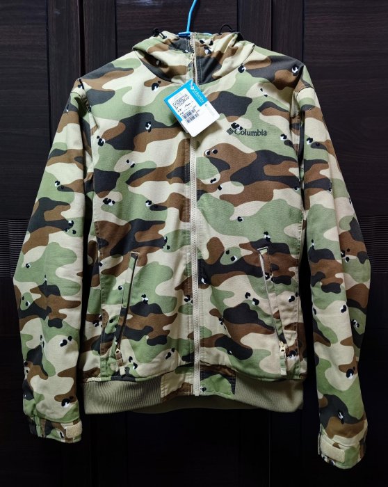 全新Columbia 哥倫比亞 限量絕版迷彩機能連帽外套 外層耐磨 內層保暖刷毛 M號