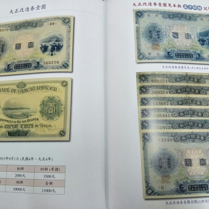台灣鈔票書》臺灣銀行券圖文賞析1899-1946彩色精裝本（林永隆、謝錫煌