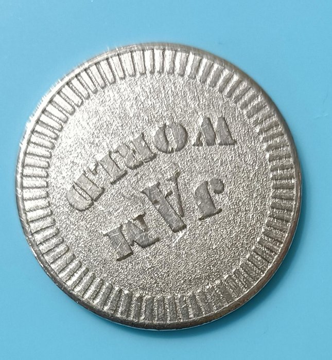 TB211 變體幣中友百貨公司大逆背代用幣鐵鍍鋅26.5mm 台灣錢幣台灣硬幣
