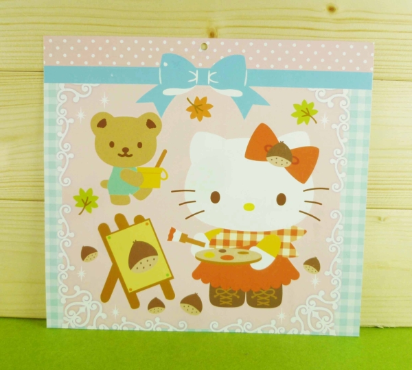 【震撼精品百貨】Hello Kitty 凱蒂貓~雙面卡片-橘畫畫