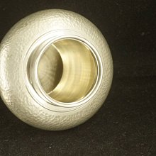日本古漾】261205 日本錫製錫茶罐茶入茶壺茶筒間村自造槌目
