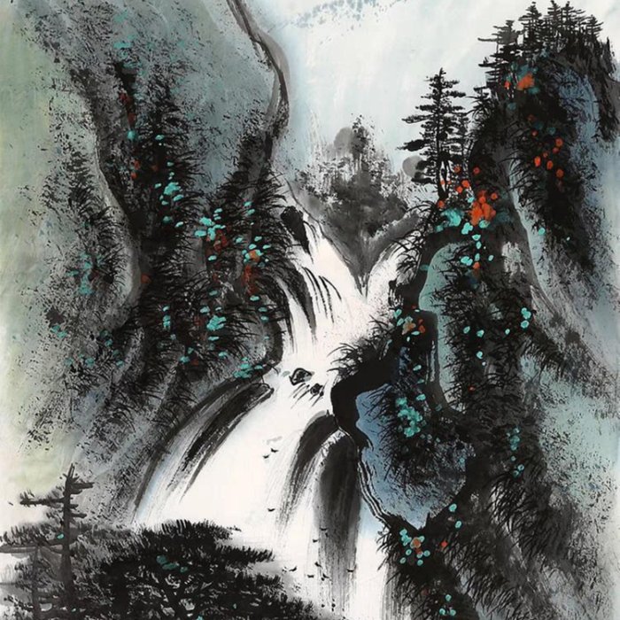 黎雄才 山水圖 Li Xiongcai(黎雄才) , 山水, 黎雄才（1910—2001）是20世纪中国