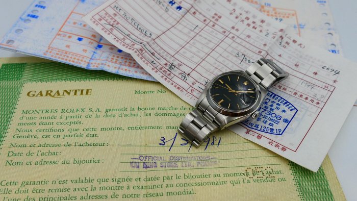 【美好時光】罕見黑面金釘版本ROLEX勞力士6694有原始保單收藏品適出