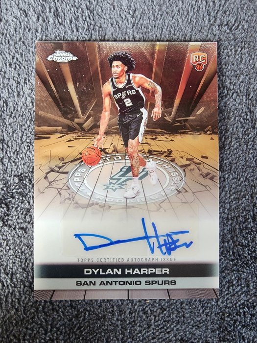 馬刺 大物新人 Dylan Harper 迪倫・哈柏 Topps Chrome 新人 RC 地板簽 #季後賽表現優異 #衝擊總冠軍