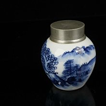 希少　美品　平安清課堂造　茶壺 錫 箱付　包布付　錫製　茶道具　茶器 清課堂平安七甫作染付錫口茶心壺在銘原箱日本名家手作茶具茶道美學8.2
