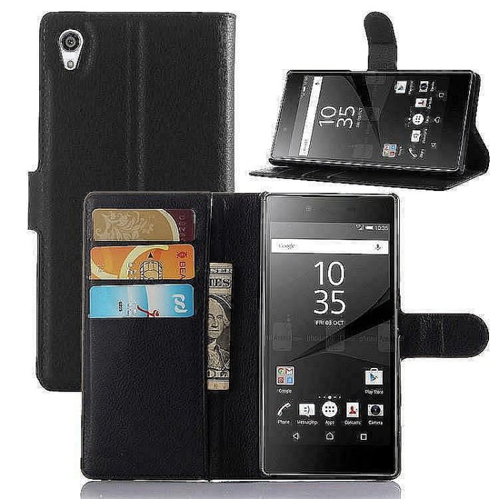 【惠民推薦館】荔枝皮手機殼適用於索尼 Xperia XA XA1 Plus XA2 Ultra 錢包帶卡槽支架翻蓋保護套滿200元出貨